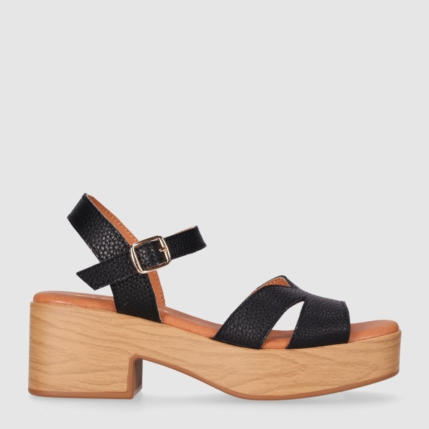 Sandalias de Piel - Negro - Tacón: 6 cm
