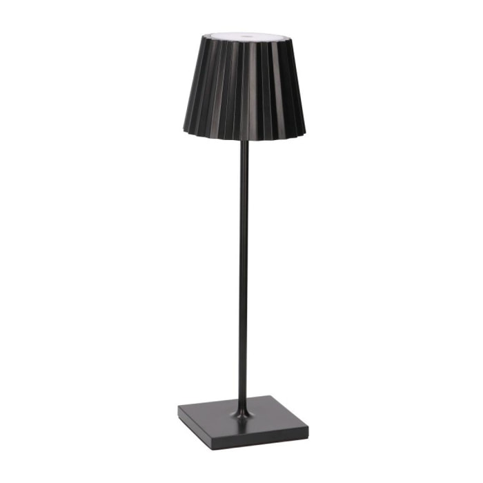 FORLIGHT NIGHT Lámpara de mesa LED. Inalámbrica, portátil y recargable. IP54 Interior y exterior.Carga USB. Ideal terrazas.Color Negro