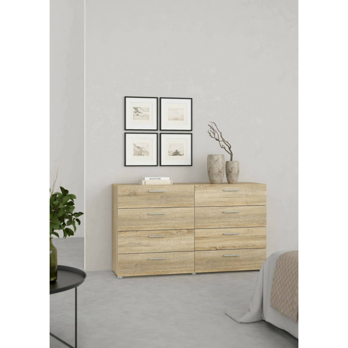 Credenza Phethai, Buffet da soggiorno, Madia da salotto, Dispensa da cucina, 140x40 h82 cm, Quercia