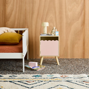 Table de chevet enfant décor bois 1 porte AZUR