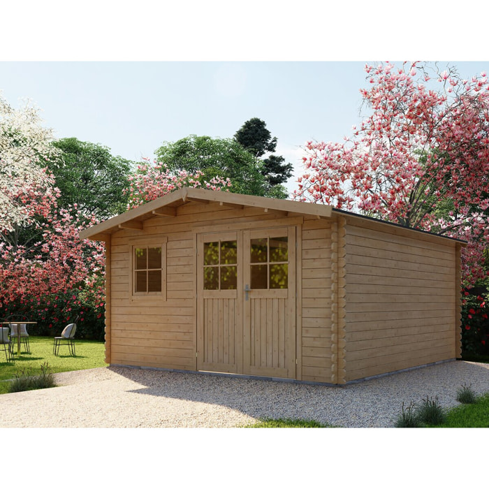 Abri de jardin bois "Belval" - 18,75 m² - 28 mm