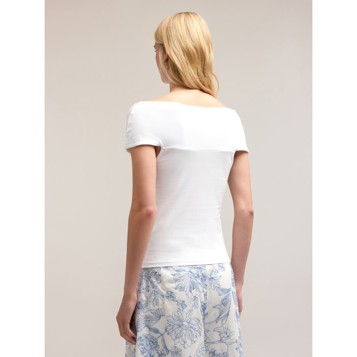 Motivi - Camiseta con hombros descubiertos - Blanco