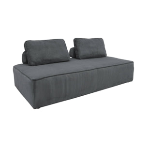 Chauffeuse 2 places canapé modulable gris foncé