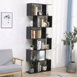 Libreria Alowha, Mobile con ripiani, Biblioteca da ufficio, 100% Made in Italy, cm 80x25h192, Ardesia