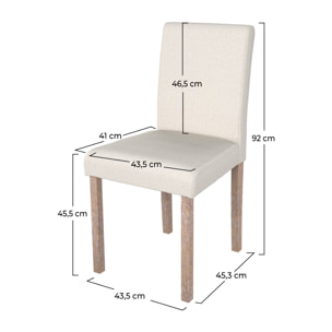 Chaise Havane en tissu beige (lot de 2)