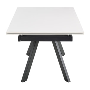 Table extensible céramique blanche 180/260 cm - 8 piètements - UNIK