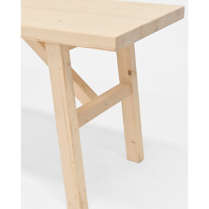 Table basse en bois massif finition naturelle Hauteur: 45 Longueur: 120 Largeur: 50