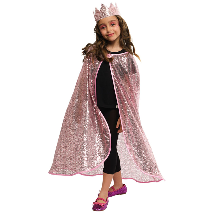 SET PRINCESA ROSA BRILLANTE INF (CAPA+CORONA)