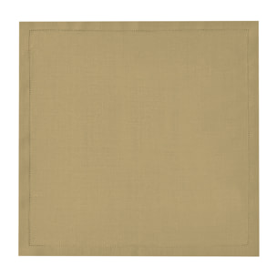 Serviette de table unie en lin, Made in France, FLORENCE , Jaune sienne