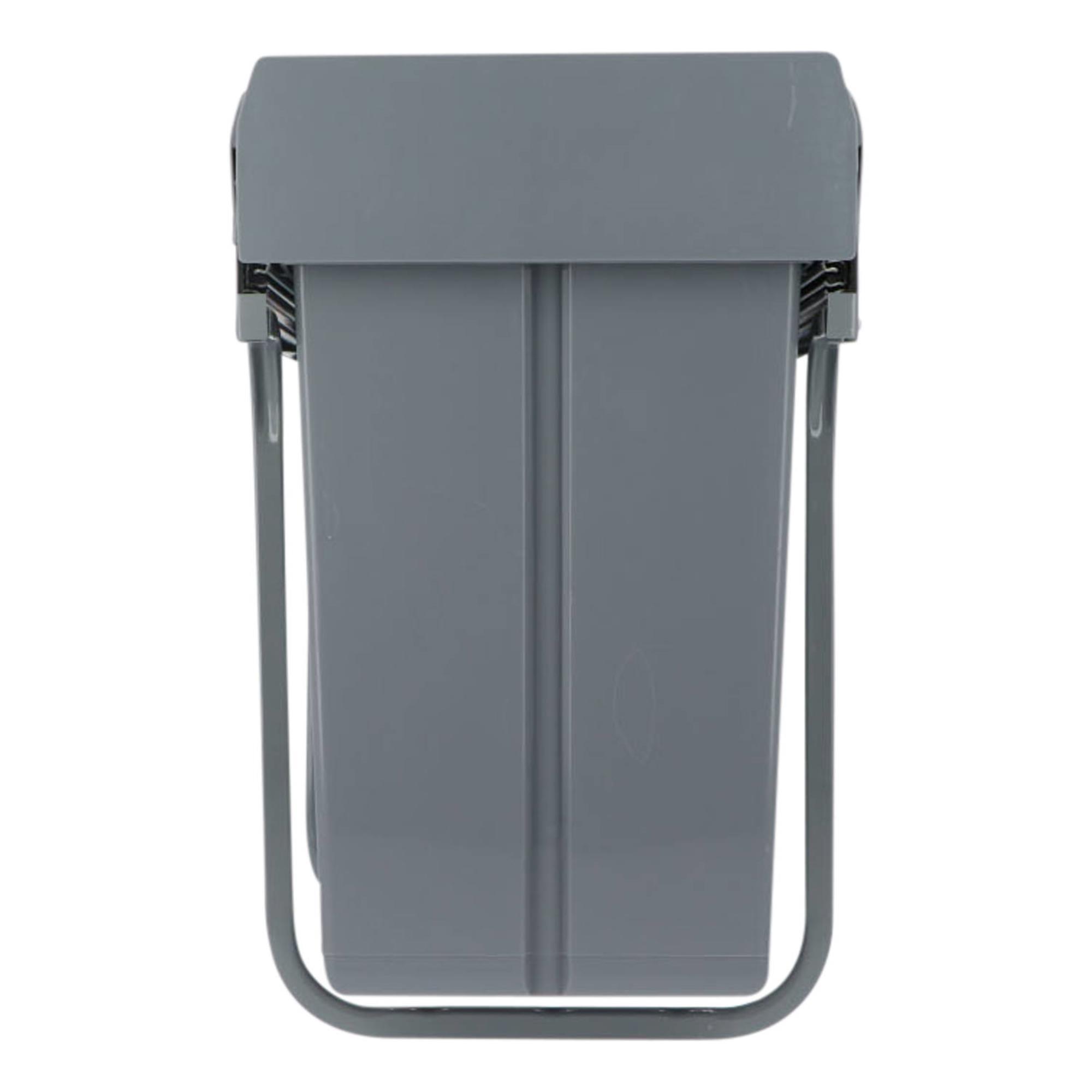 Contenedor de reciclaje para mueble de cocina, cubos de basura bajo fregadero, fijación inferior y extracción manual, cubos extraíbles, con tapa