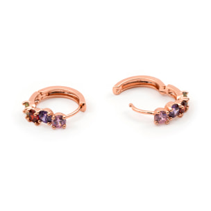 Pendientes Zamza acabado oro rosa 18k