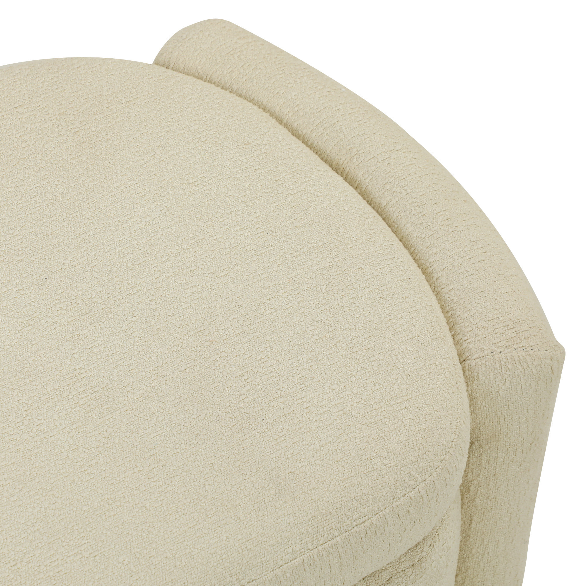 Banquette coffre de rangement design bouclette arrondi beige