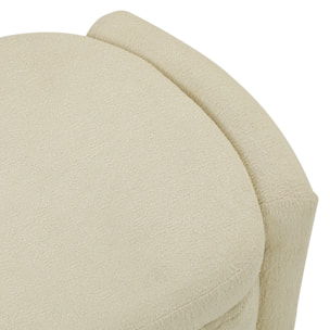 Banquette coffre de rangement design bouclette arrondi beige
