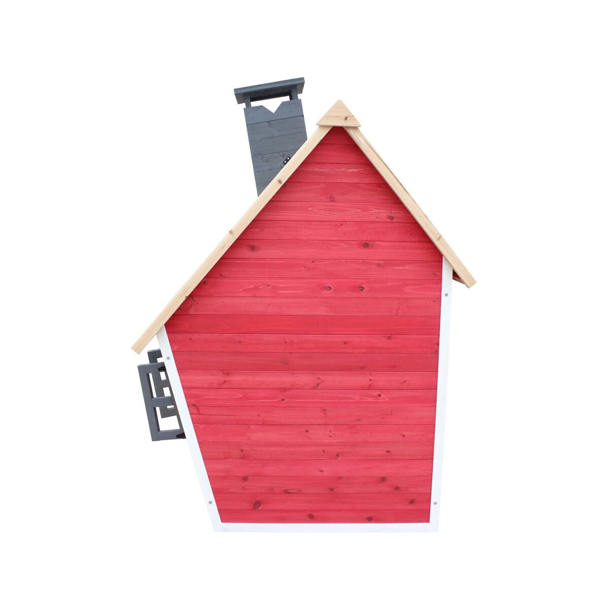 Maisonnette "Lilou" - 119.5 x 156 x 102 cm - Rouge/Gris