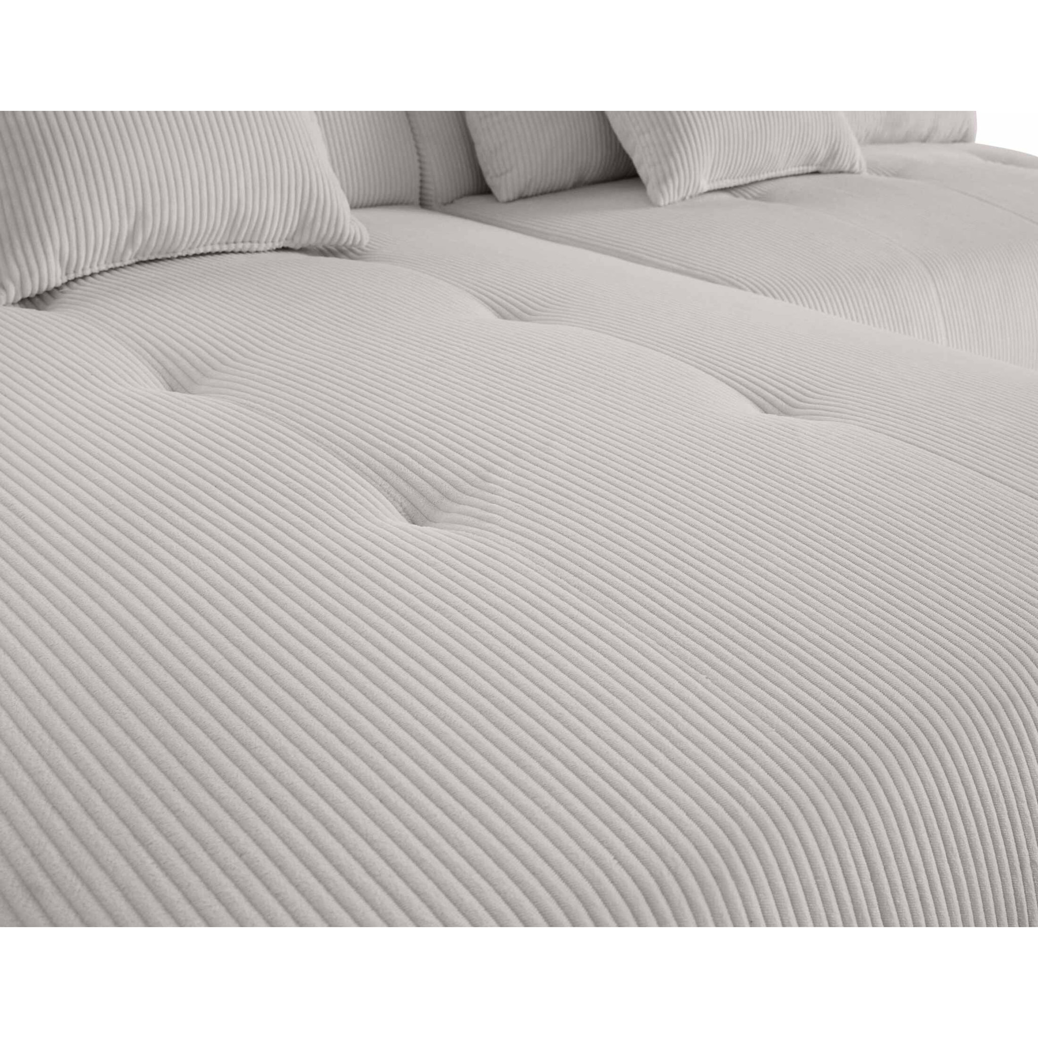 Onyx - canapé modulable d'angle gauche - 5 places - en velours côtelé - Gris clair