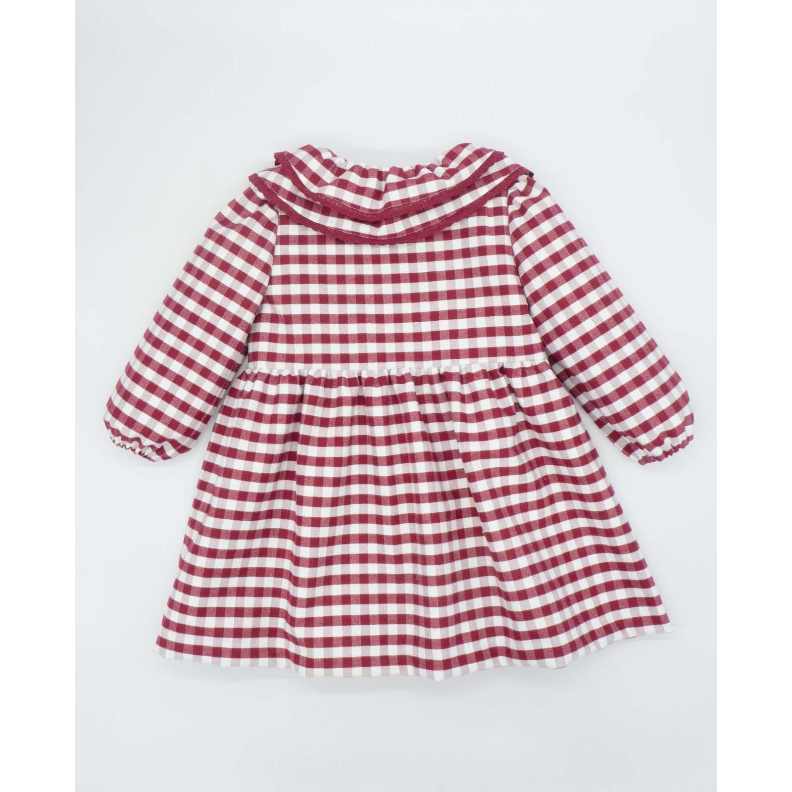 Vestidos a cuadros granates y blancos