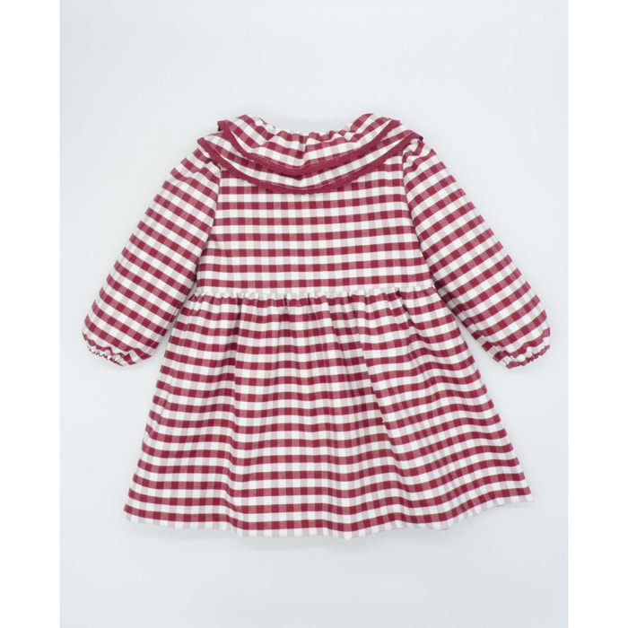 Vestidos a cuadros granates y blancos