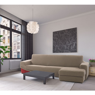 Funda para Chaise Longue derecho (visto de frente) brazo corto SÚPER ELÁSTICA modelo HELENA