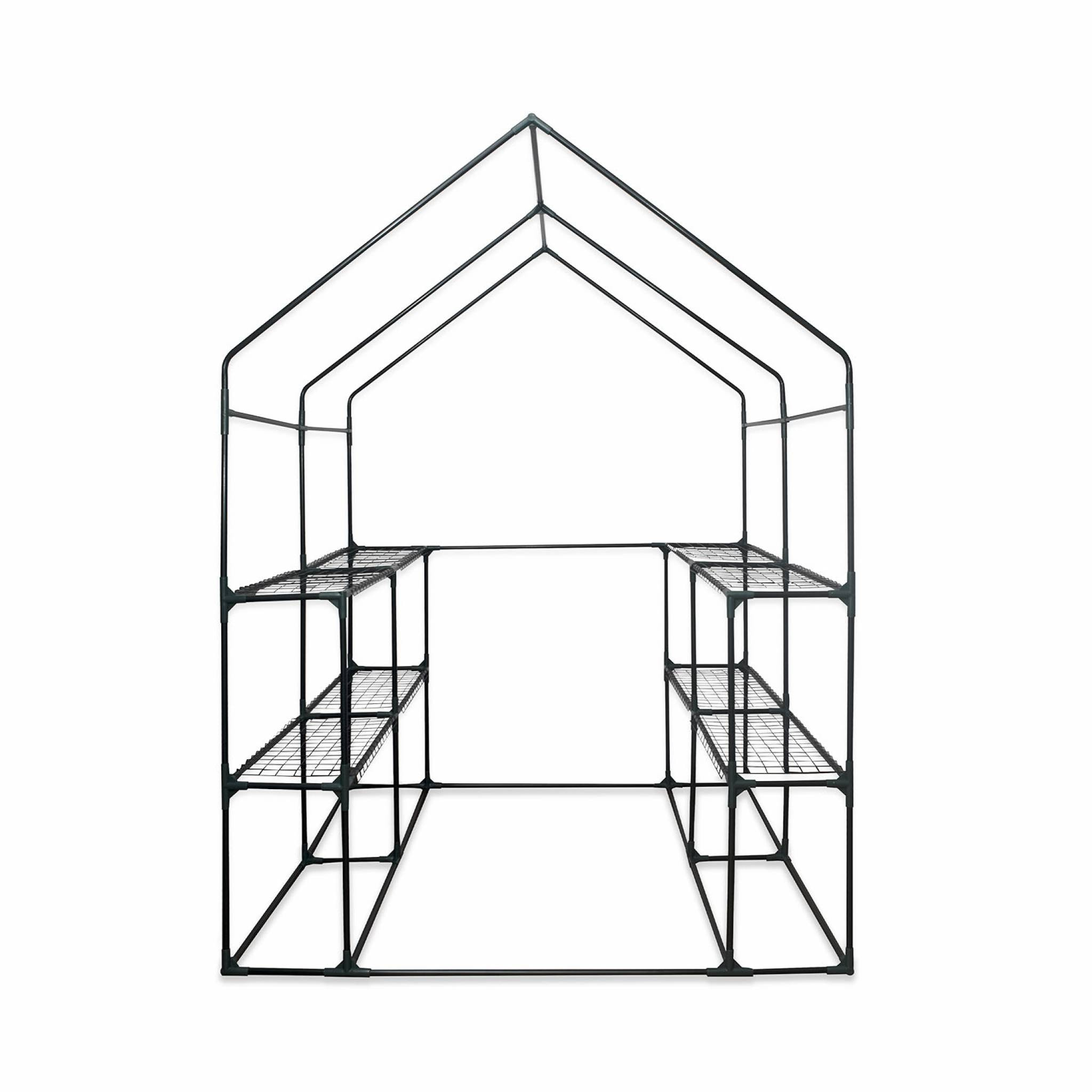 Serre de jardin Basilic 2m² avec 8 étagères en polyéthylène