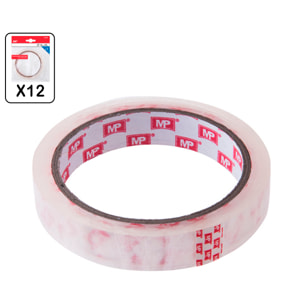 PACK 12 pz nastro adesivo 18 mm 50 mtrs