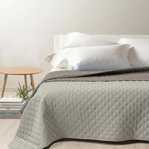 INTRECCI Copriletto Singolo Estivo, Trapunta Singola Estiva, 170x260 cm, Coperta Estiva, anche Primaverile, Double Face, Moderna, Leggera, Elegante. Colore: Panna/Tortora