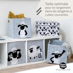 Boîte de rangement en feutre compatible Kallax Shaun poing levé Lifeney Shaun le mouton