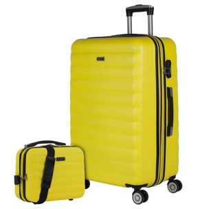 Juego De Maletas Rígidas Abs Itaca Simoa Amarillo