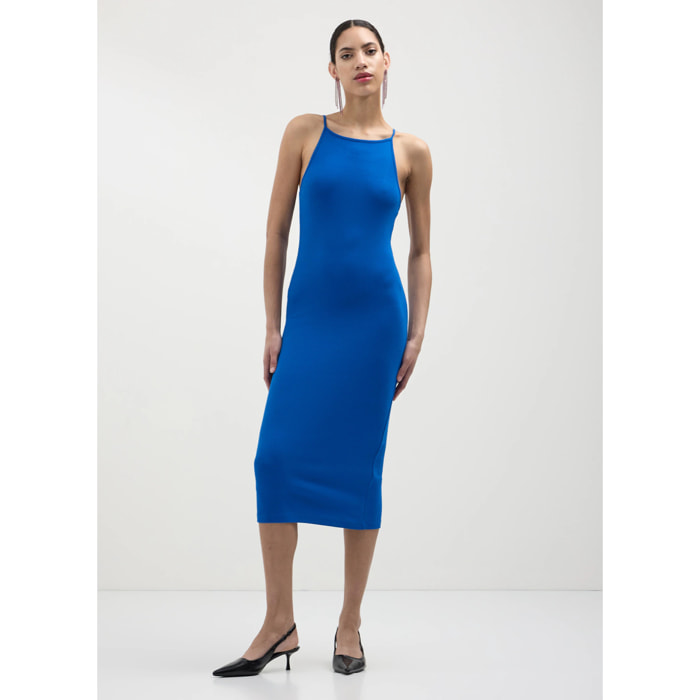 Vestito lungo a costine