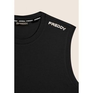 T-shirt senza maniche in jersey di cotone