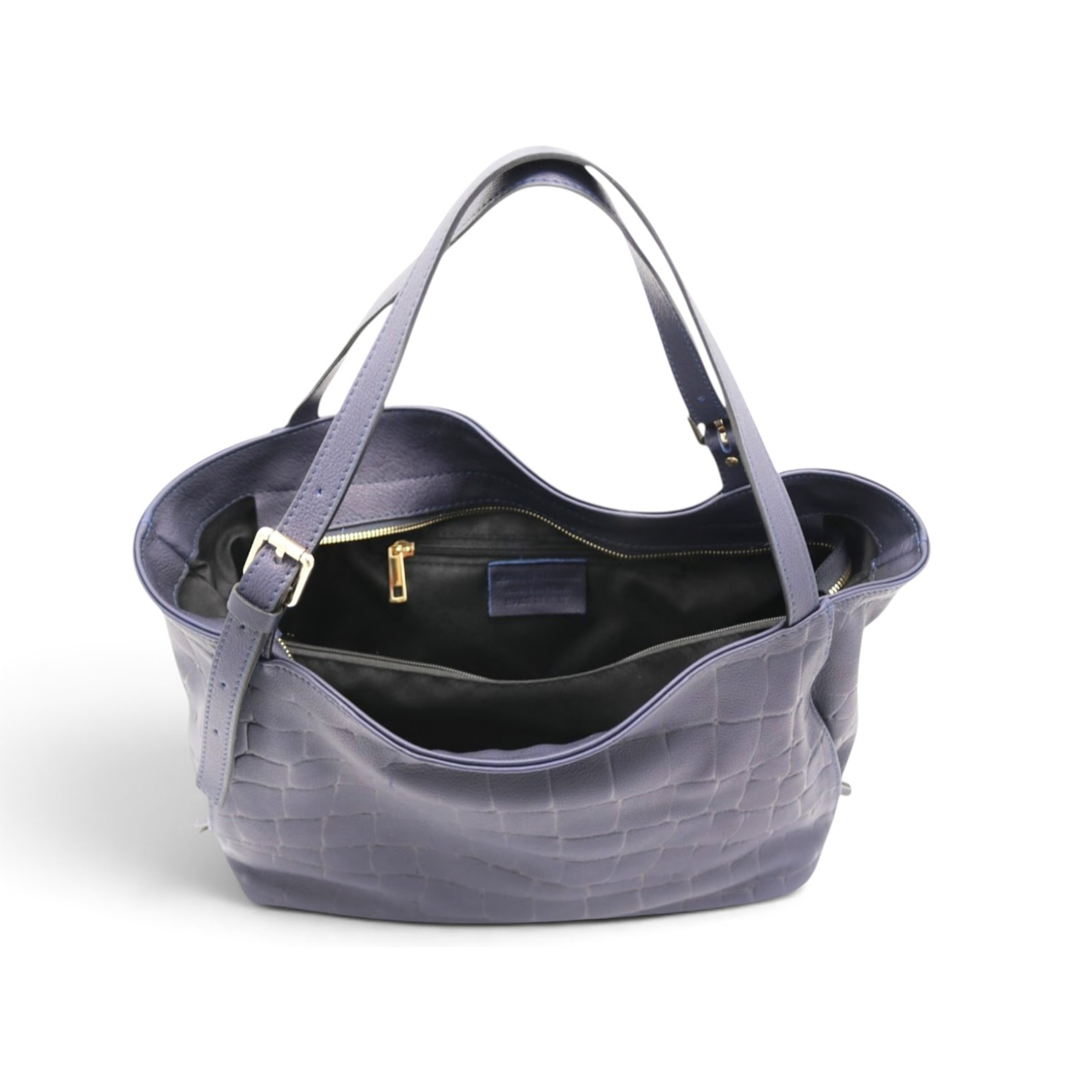 Borsa a Spalla Cheval Firenze Sarin Croc Blu Scuro