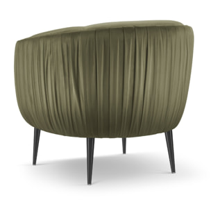 Fauteuil "Cyrille" en velours vert