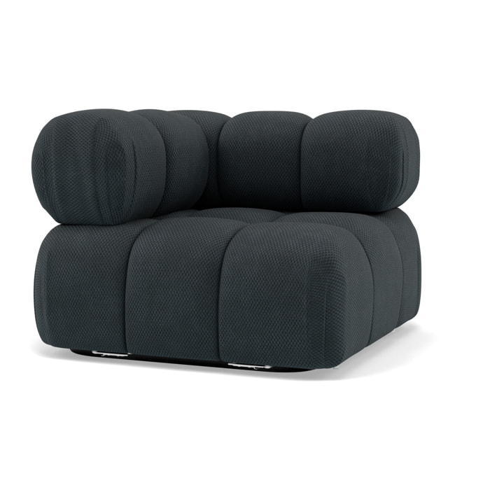 Ruby - module d'assise d'angle gauche en velours texturé - Noir