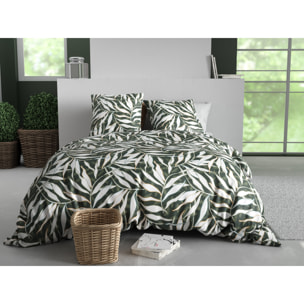 Parure housse de couette imprimée 220x240cm + 2 Taies 100% coton 57fils FILVERDE