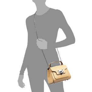 Angera borsa a tracolla donna. Pelle autentica finitura Palmellato