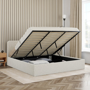Lit coffre Louise 180x200cm tissu bouclette