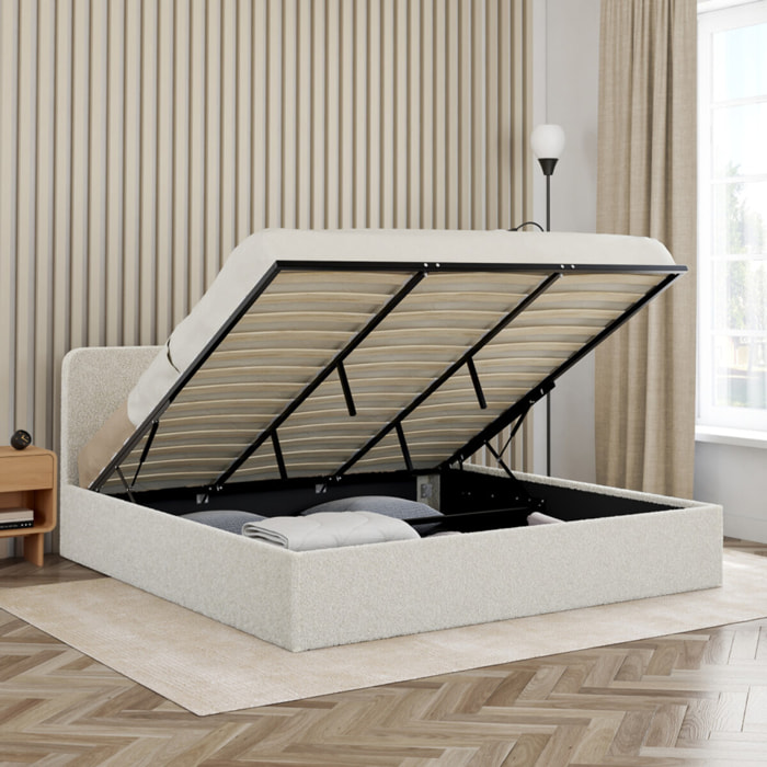 Lit coffre Louise 180x200cm tissu bouclette