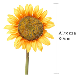 Girasole. Altezza 80 Cm - Pezzi 3 - 27X80X27cm - Colore: Giallo - Bianchi Dino - Fiori Artificiali