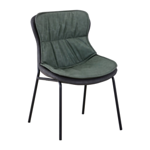 Sedia di design Brady in ecopelle verde e grigio scuro
