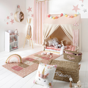 Tapis enfant "Marelle" rose 80x150cm