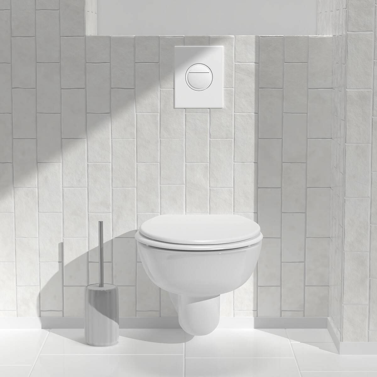 Brosse WC Colorama en céramique H.40cm blanc