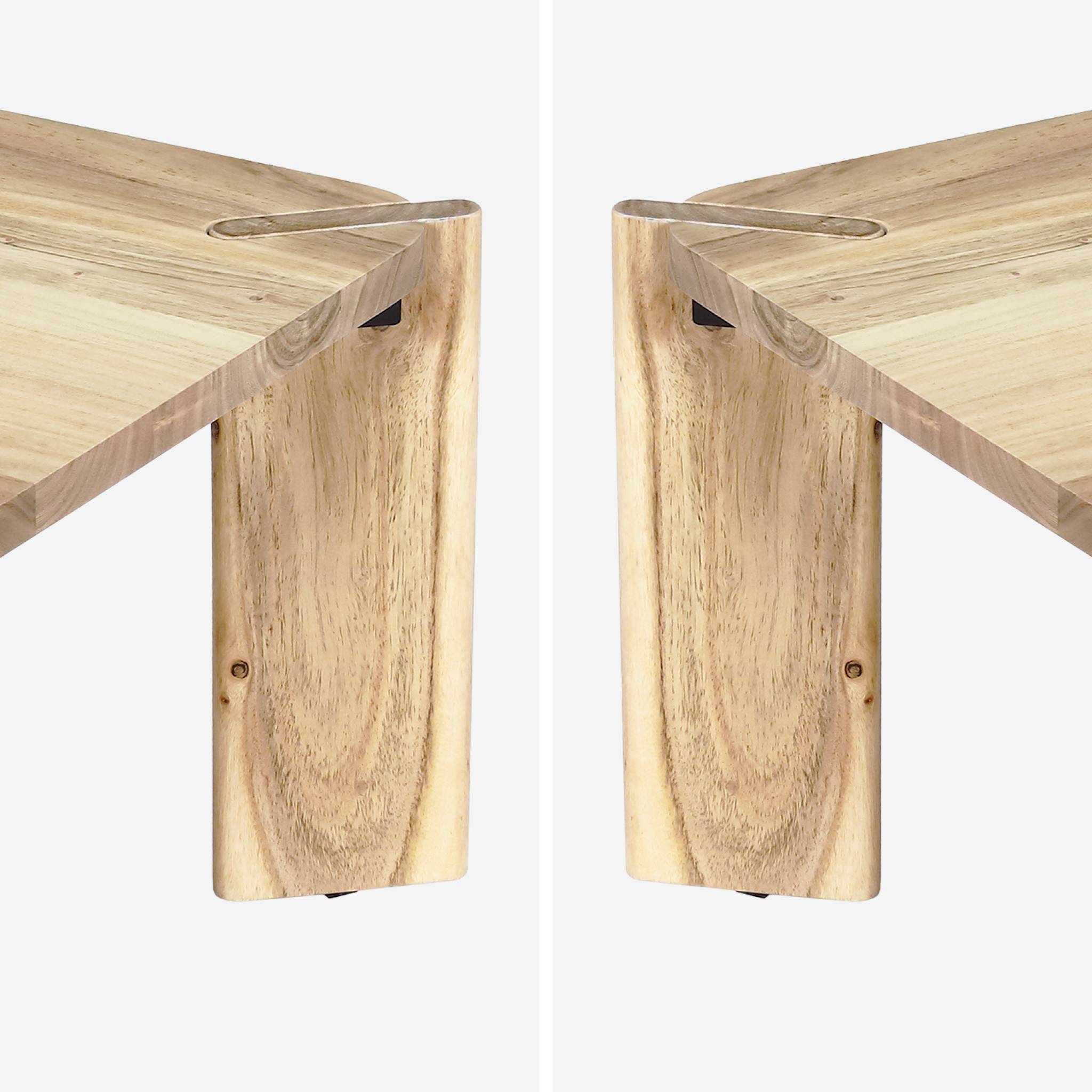 Table basse exotique carrée bois massif 80cm naturel - Reva