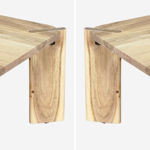 Table basse exotique carrée bois massif 80cm naturel - Reva