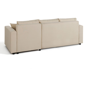 Regala - canapé d'angle réversible - 4 places - convertible avec coffre - en tissu - Beige
