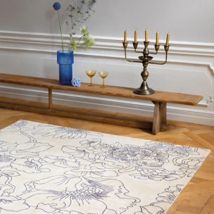 Tapis salon et chambre fait à la main en coton motif floral XEXE