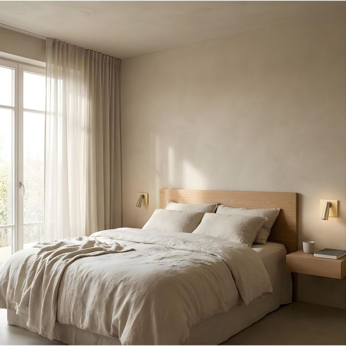 LEDS C4 Luz de Lectura Gamma Mix&Match Square LED 3.5 Blanco Cálido para Interior de Pared en Dormitorio, Oficina