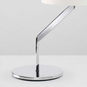 Ledsc4 LedsC4 Sobremesa Flavia Interior Cromo Opal - Lámpara Decorativa Moderna, Aluminio y Acero, Personalizable con Bombilla, Diseño Elegante y Funcional para Hogar