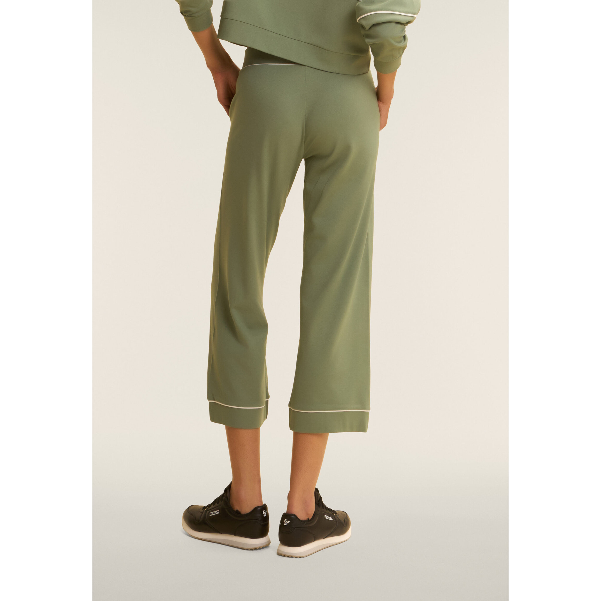 Pantaloni Sportivi Wide Leg Cropped con tasche interne