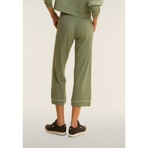 Pantaloni Sportivi Wide Leg Cropped con tasche interne