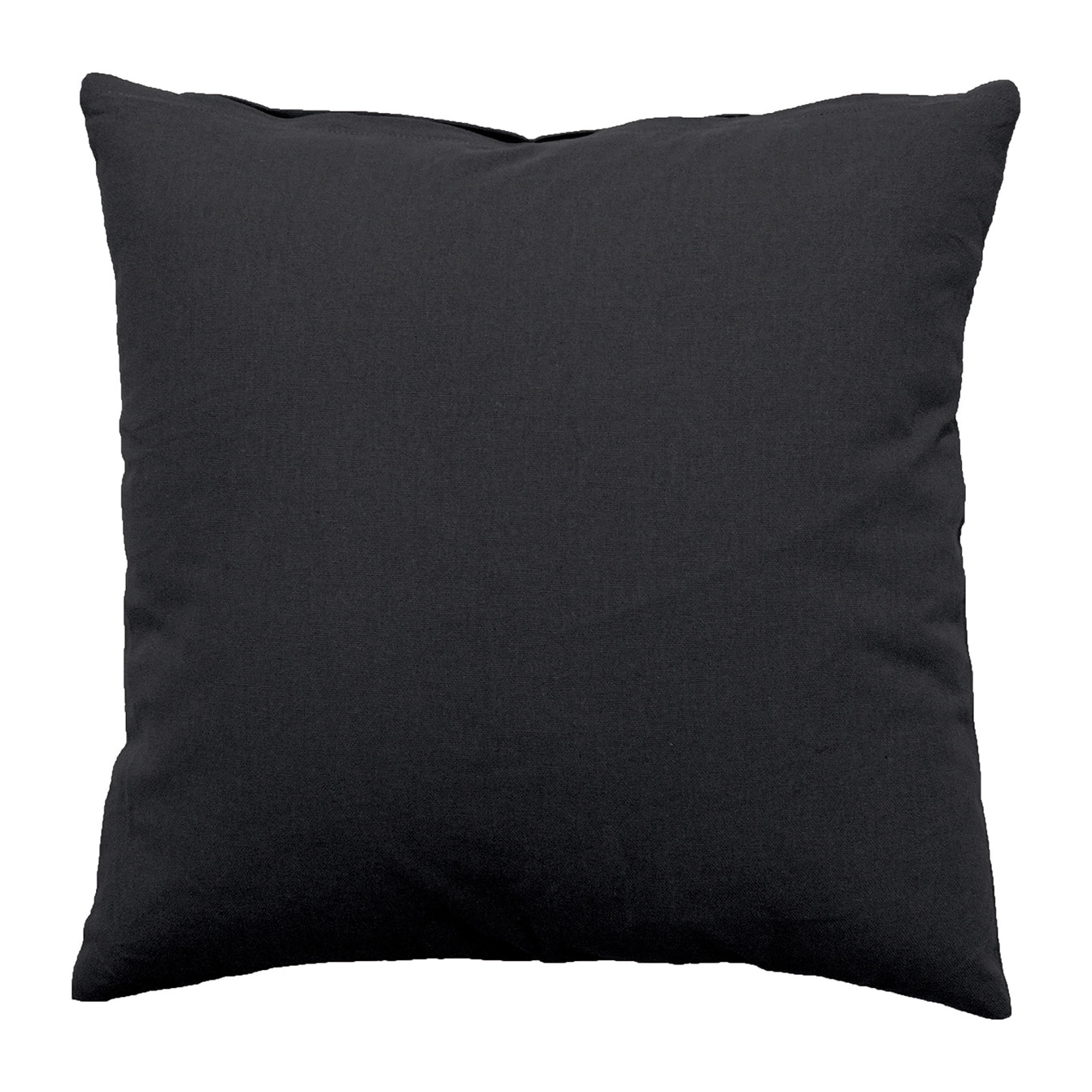 Coussin déhoussable uni en coton - Gris Foncé