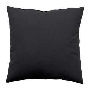 Coussin déhoussable uni en coton - Gris Foncé